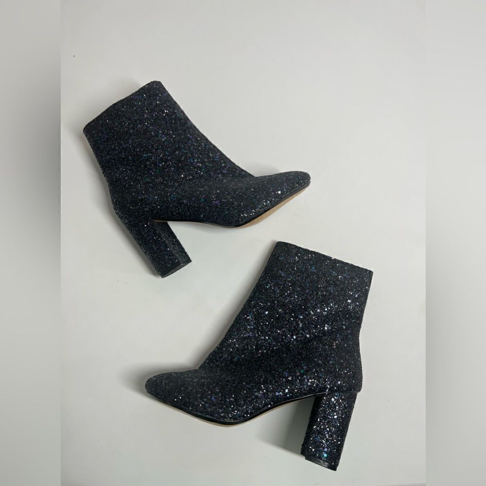 Billa black glitter goth glam ankle mid calf boots Size 9M